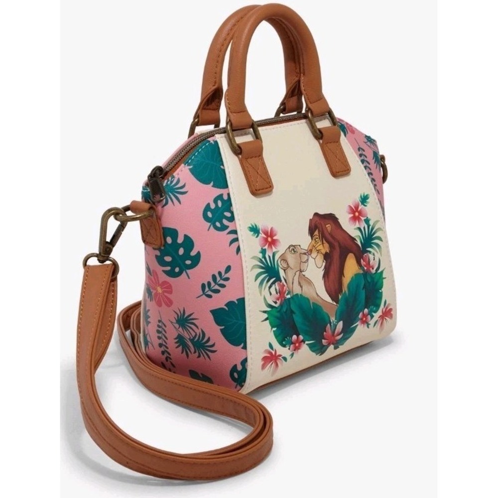 NWT Loungefly Disney The Lion King Simba & Nala InLove Tropical Mini Satchel Bag - Picture 2 of 4